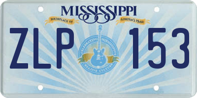 MS license plate ZLP153