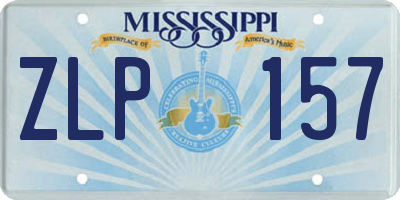 MS license plate ZLP157