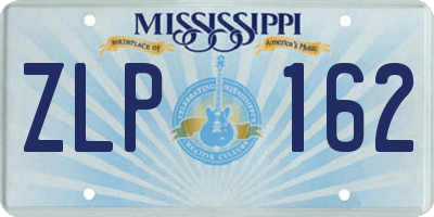 MS license plate ZLP162