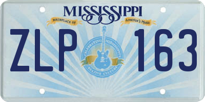 MS license plate ZLP163