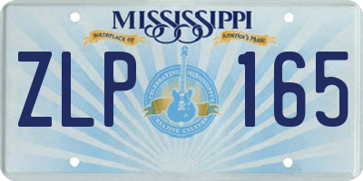 MS license plate ZLP165
