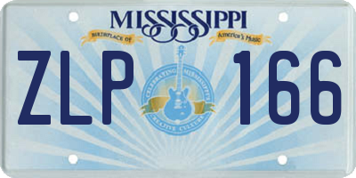 MS license plate ZLP166