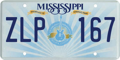 MS license plate ZLP167