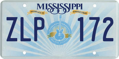 MS license plate ZLP172