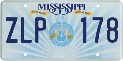 MS license plate ZLP178