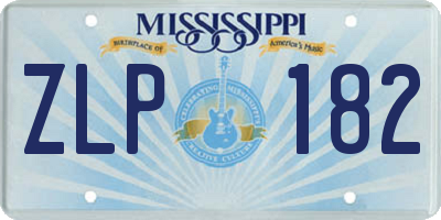 MS license plate ZLP182