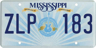 MS license plate ZLP183