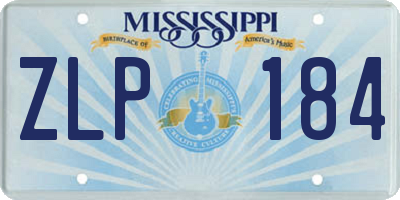 MS license plate ZLP184