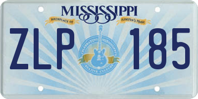 MS license plate ZLP185