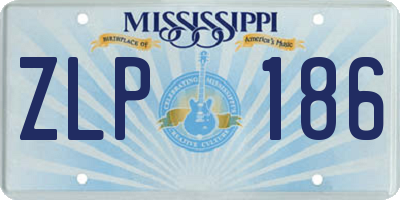 MS license plate ZLP186
