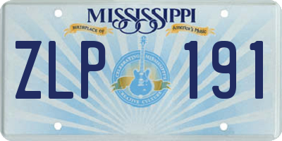 MS license plate ZLP191