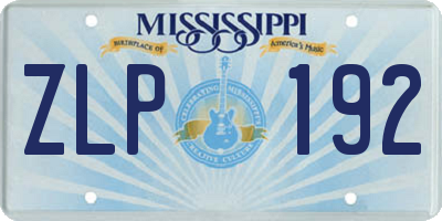MS license plate ZLP192
