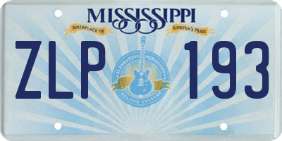 MS license plate ZLP193