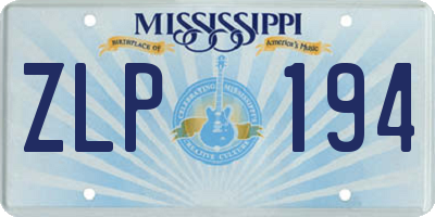 MS license plate ZLP194