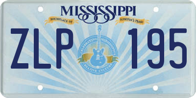 MS license plate ZLP195