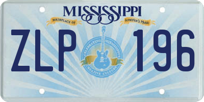 MS license plate ZLP196