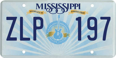 MS license plate ZLP197