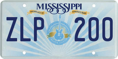 MS license plate ZLP200