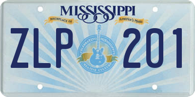 MS license plate ZLP201