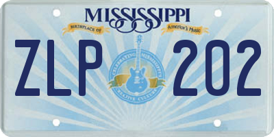 MS license plate ZLP202