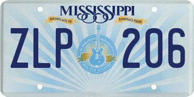 MS license plate ZLP206