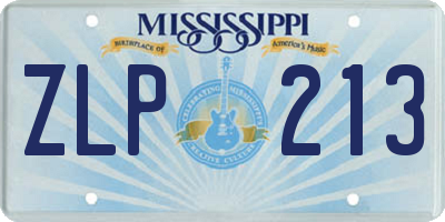 MS license plate ZLP213