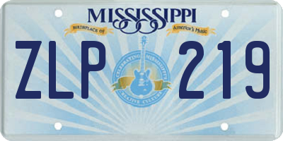 MS license plate ZLP219