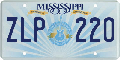 MS license plate ZLP220
