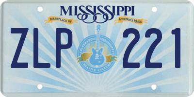 MS license plate ZLP221