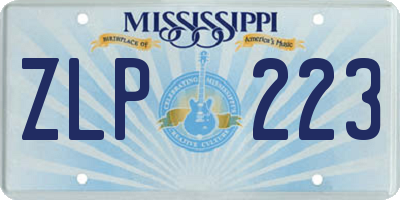 MS license plate ZLP223