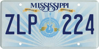 MS license plate ZLP224