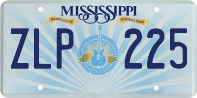 MS license plate ZLP225