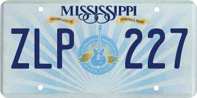 MS license plate ZLP227