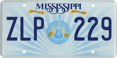 MS license plate ZLP229