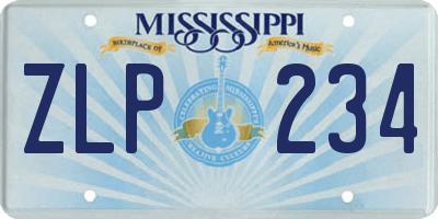 MS license plate ZLP234