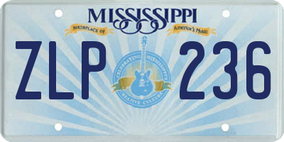 MS license plate ZLP236