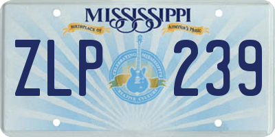 MS license plate ZLP239