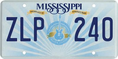 MS license plate ZLP240