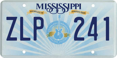 MS license plate ZLP241
