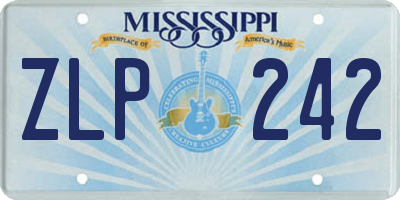 MS license plate ZLP242