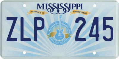 MS license plate ZLP245