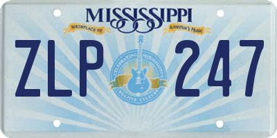 MS license plate ZLP247