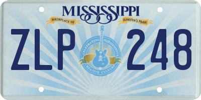 MS license plate ZLP248