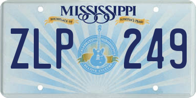 MS license plate ZLP249
