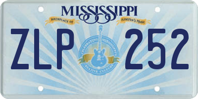 MS license plate ZLP252