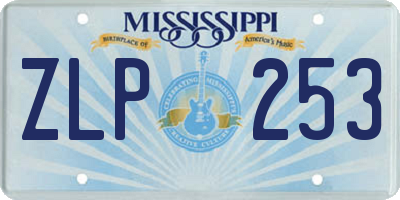MS license plate ZLP253