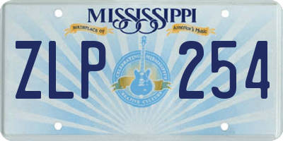 MS license plate ZLP254