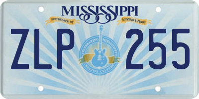 MS license plate ZLP255