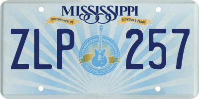 MS license plate ZLP257