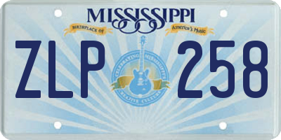 MS license plate ZLP258